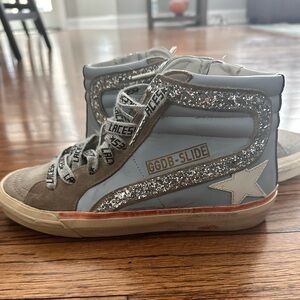 Golden goose glitter slide sneakers. Excellent condition size 35